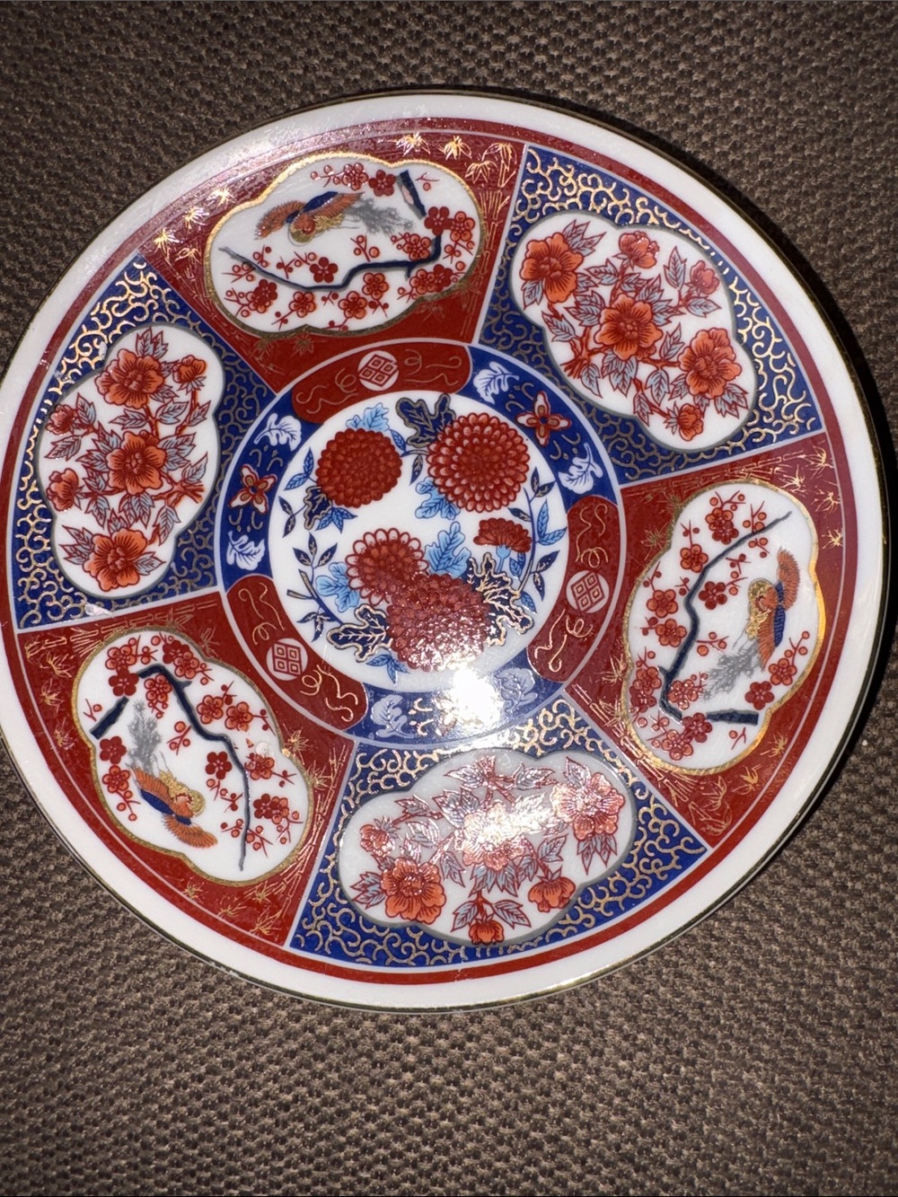 VINT Decorative Imari-Style Porcelain Plate in Red, Blue, and Gold 2 for 20